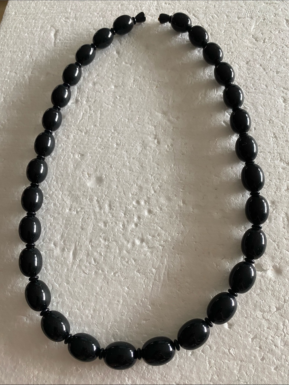 Sleek Black Beaded Necklace for Women